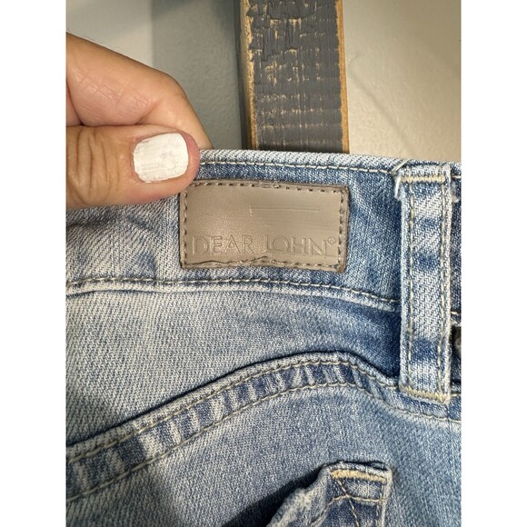 Dear John "Erin Slim Straight" Jeans Distressed Women’s Size 26 Striped Sides - Picture 6 of 12